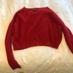 Red crop sweater. From wild fable.